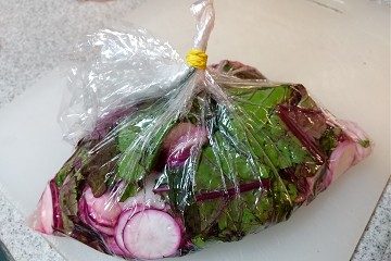 ビニール袋縛る