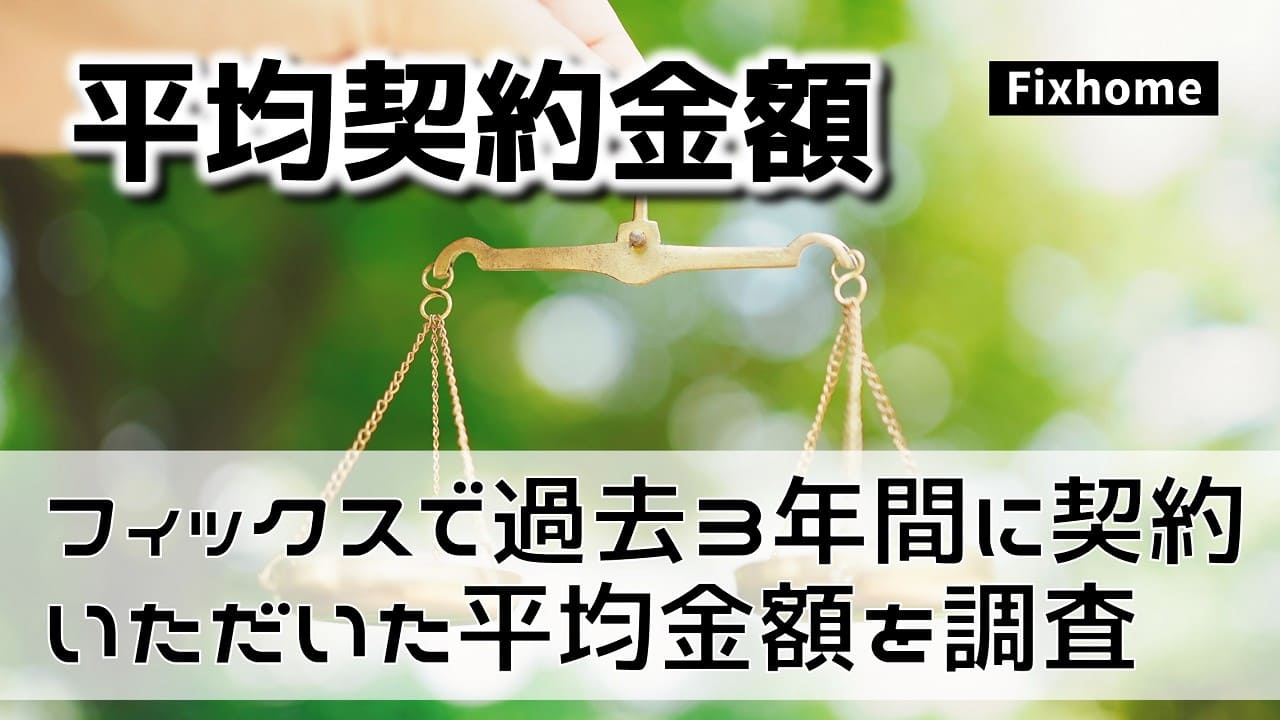 フィックスホームで過去3年間にご契約いただいた平均金額を調べてみた